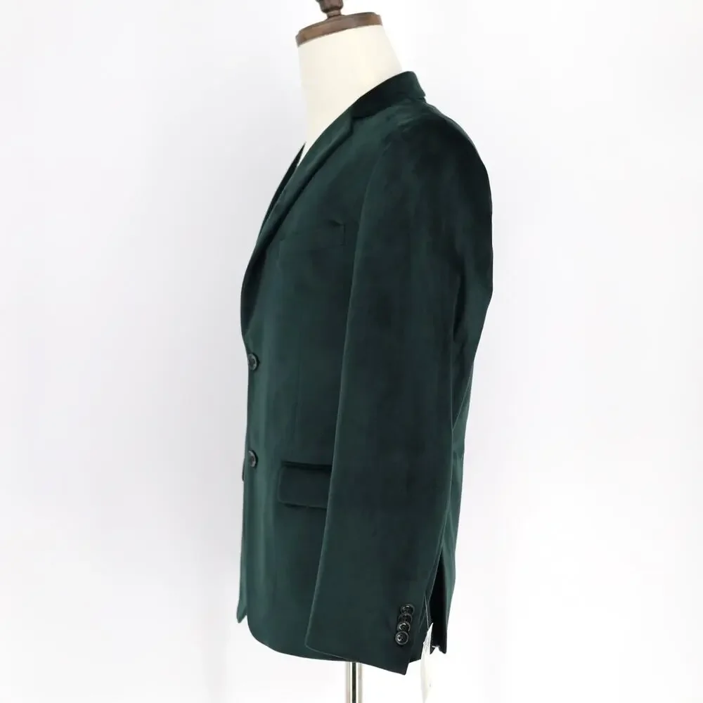 Alfani Men's Solid Green Velvet Slim Fit Classic Suit Blazer Sport Coat Size 38S